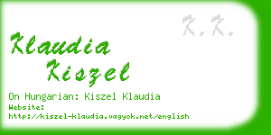 klaudia kiszel business card